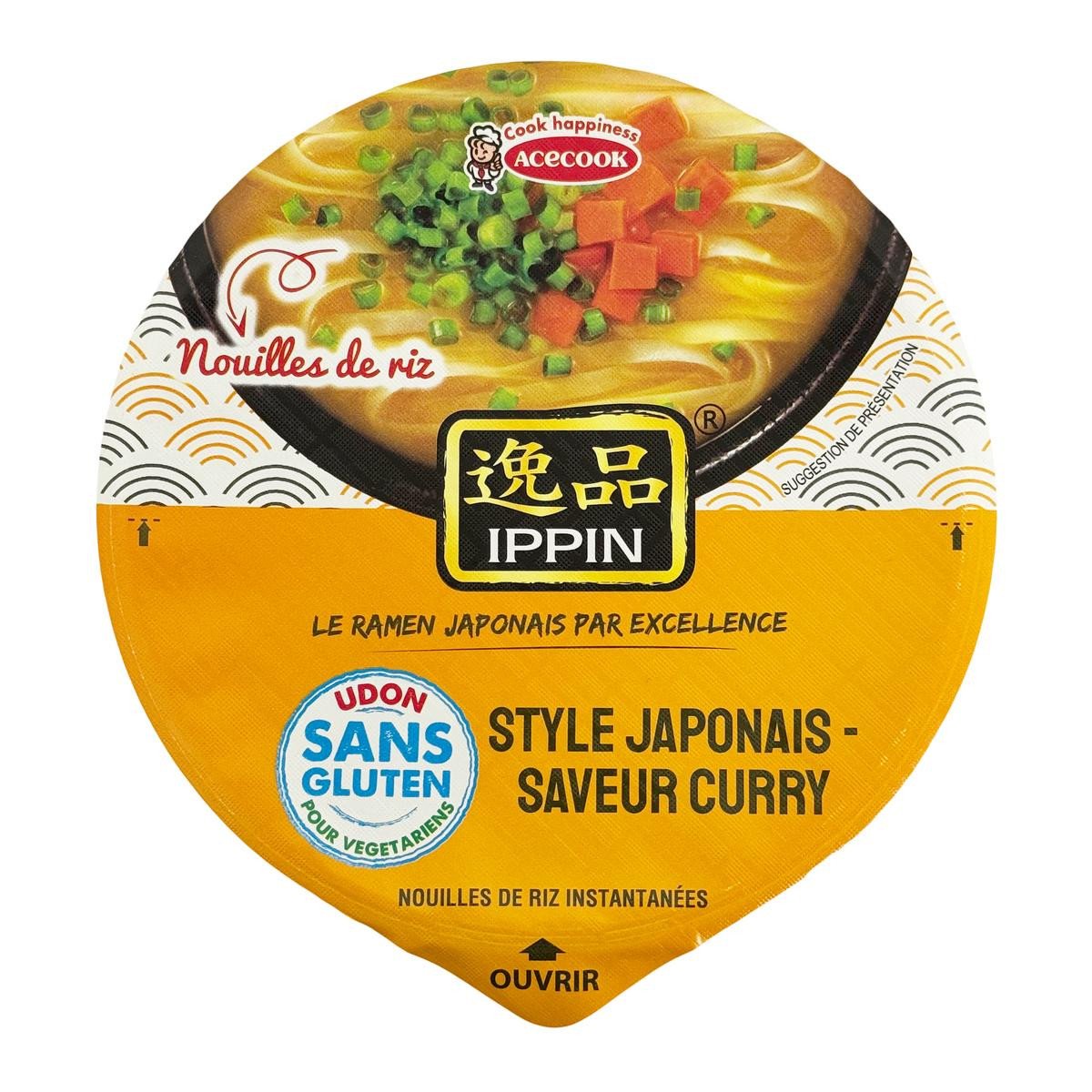 Acecook Ippin Instant Noodles In Bowl Curry Flavour 63g