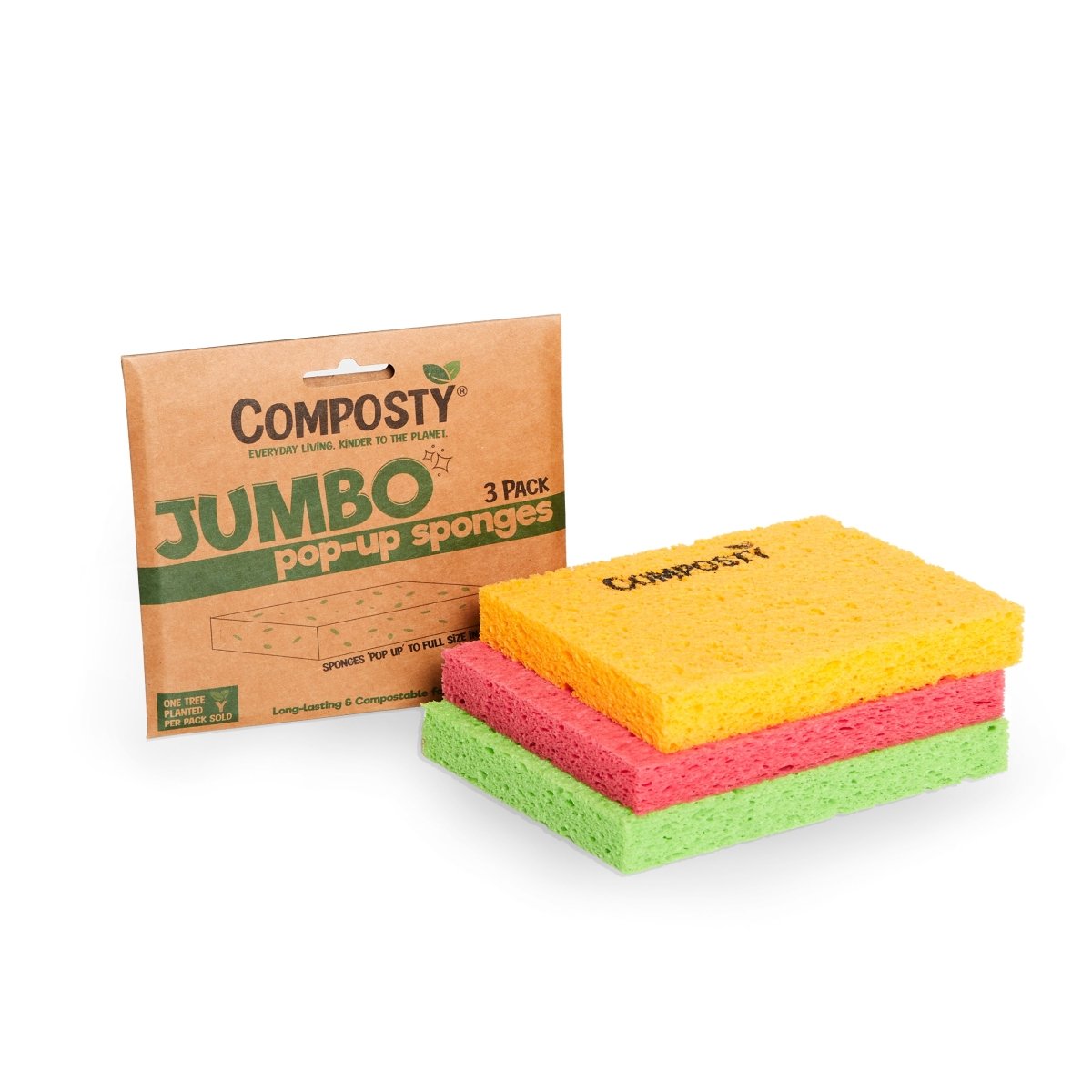 Jumbo ‘Pop-Up’ Eco Sponges – Large Size – 3 Pack
