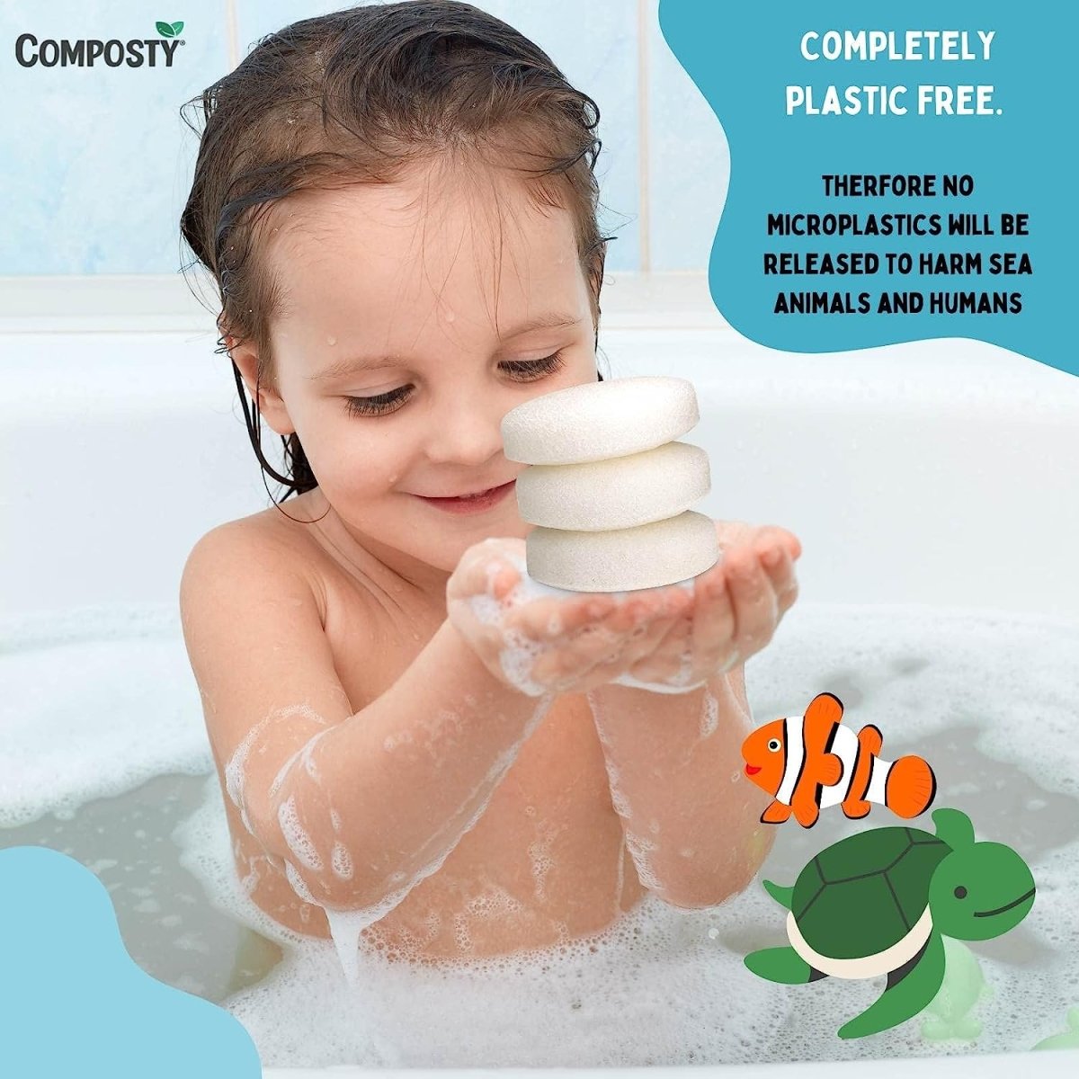 Super-Soft Baby Bath Sponges – 3 Pack