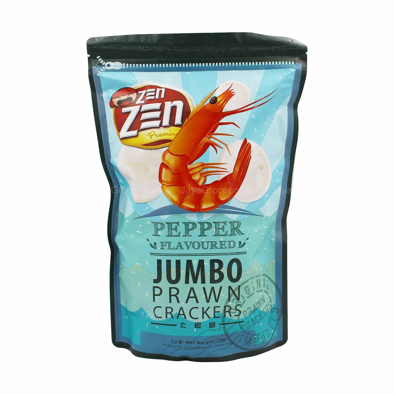 Zen Zen Jumbo Prawn Crackers Original Flavour 70g – Classic Crispy Shrimp Chips
