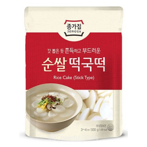 Jongga Sliced Rice Cake 500g – Authentic Korean Oval Tteok For Tteokguk & Soup