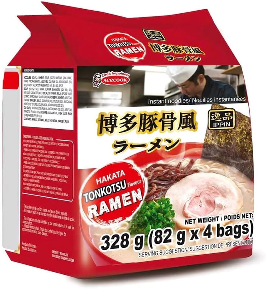 Acecook Ippin Multi pack Tonkotsu Flavour 328g