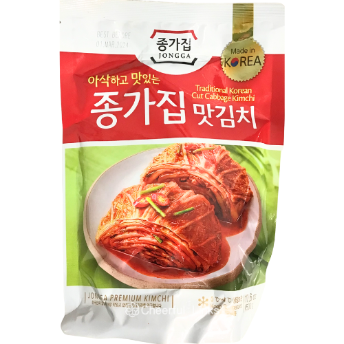 Jongga Mat Kimchi (Cut Cabbage Kimchi) 500g – Authentic Korean Fermented Napa Cabbage