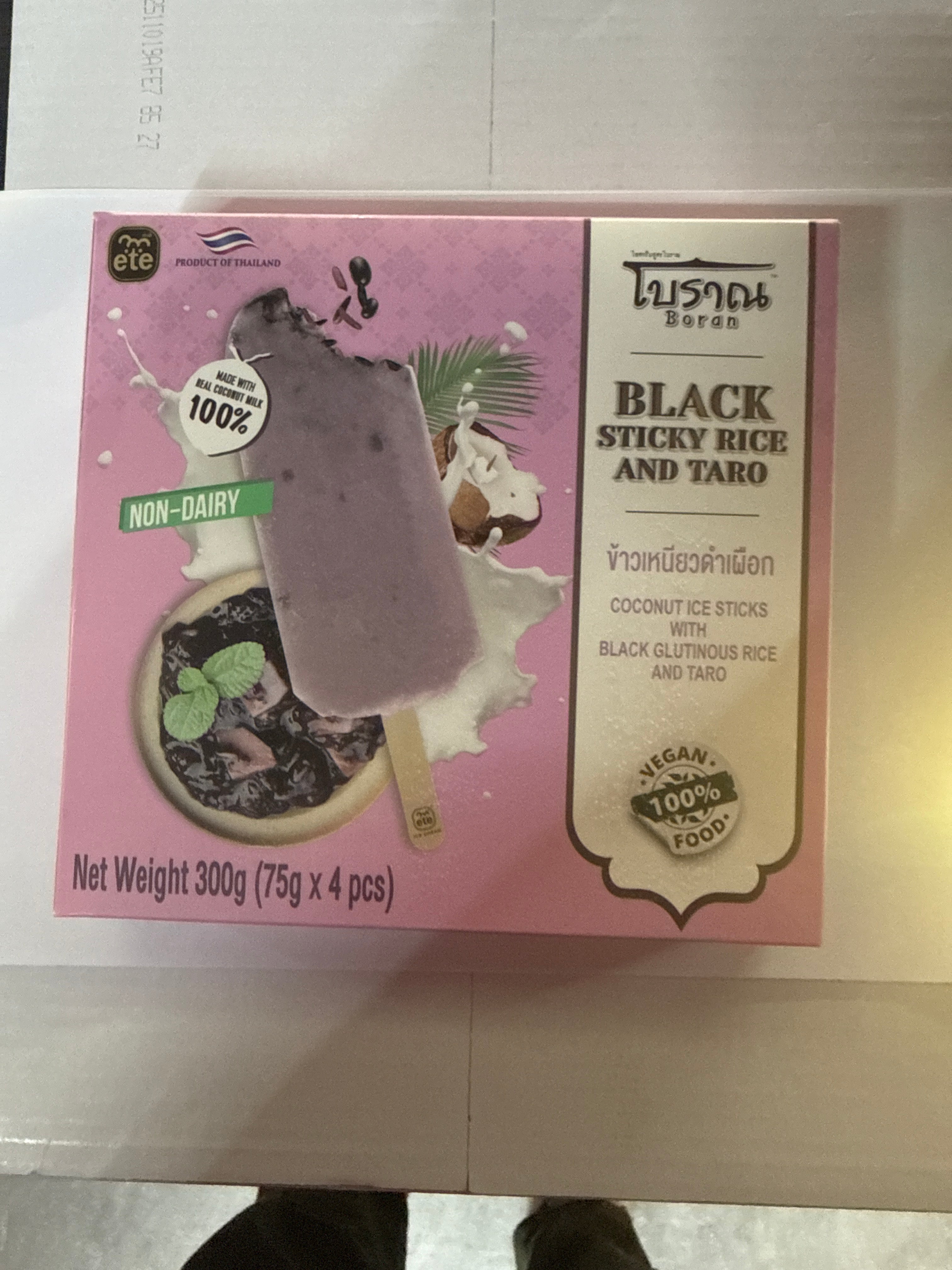 Ete Boran Coconut Ice Sticks Black Sticky Rice & Taro