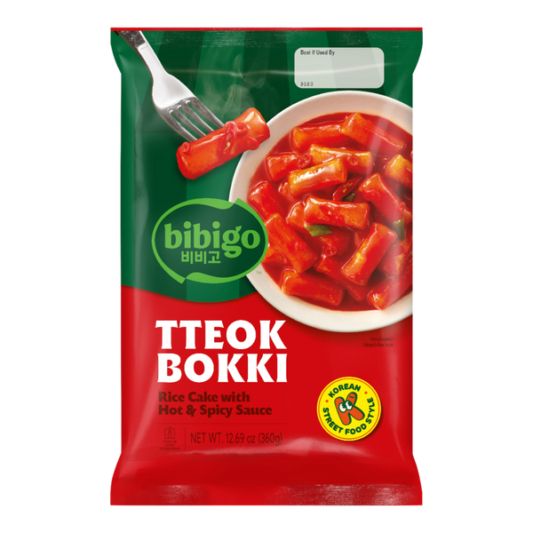 Bibigo Tteokbokki Hot & Spicy Rice Cake Pouch 360g