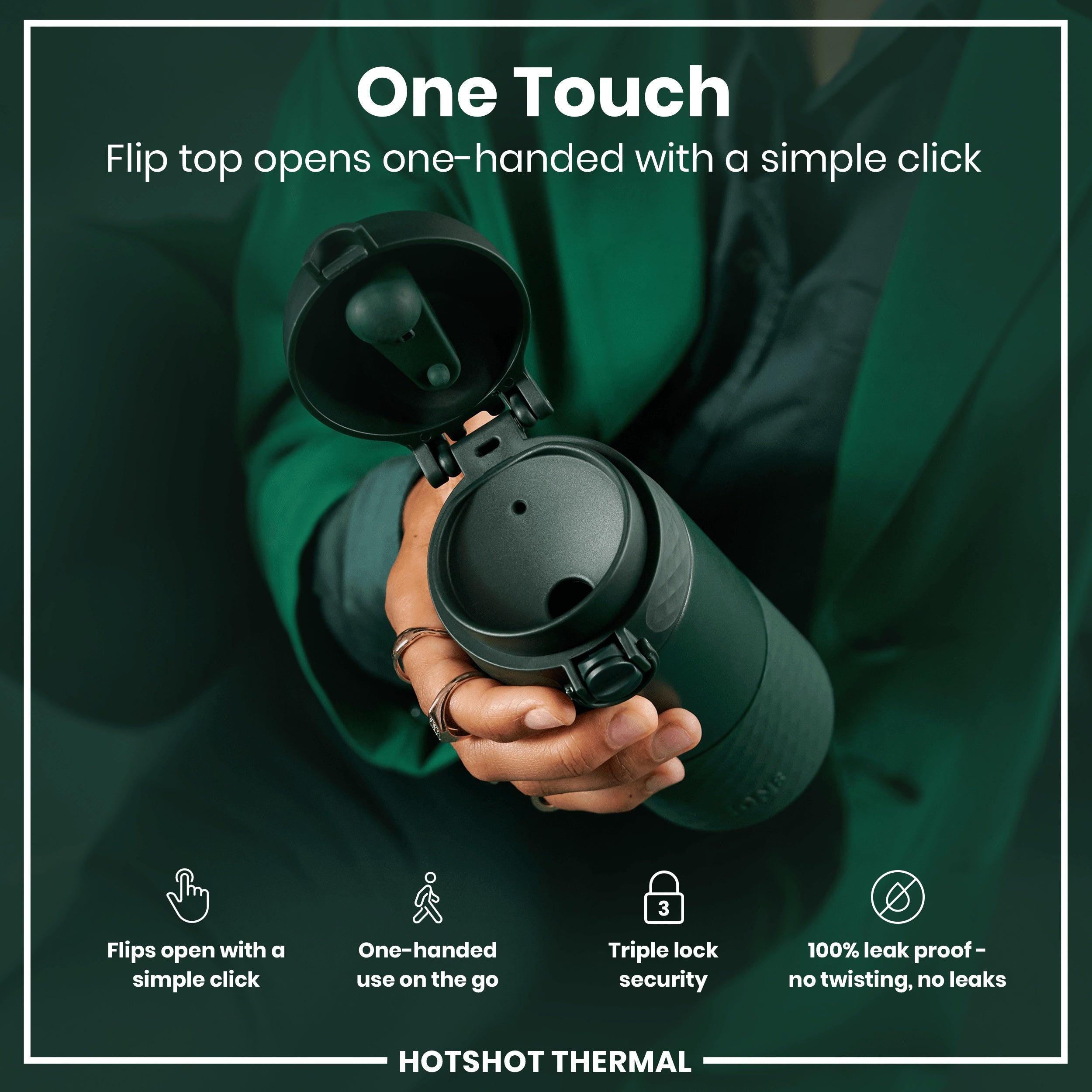 Insulated Steel, Travel Mug, Dark Green, 360ml