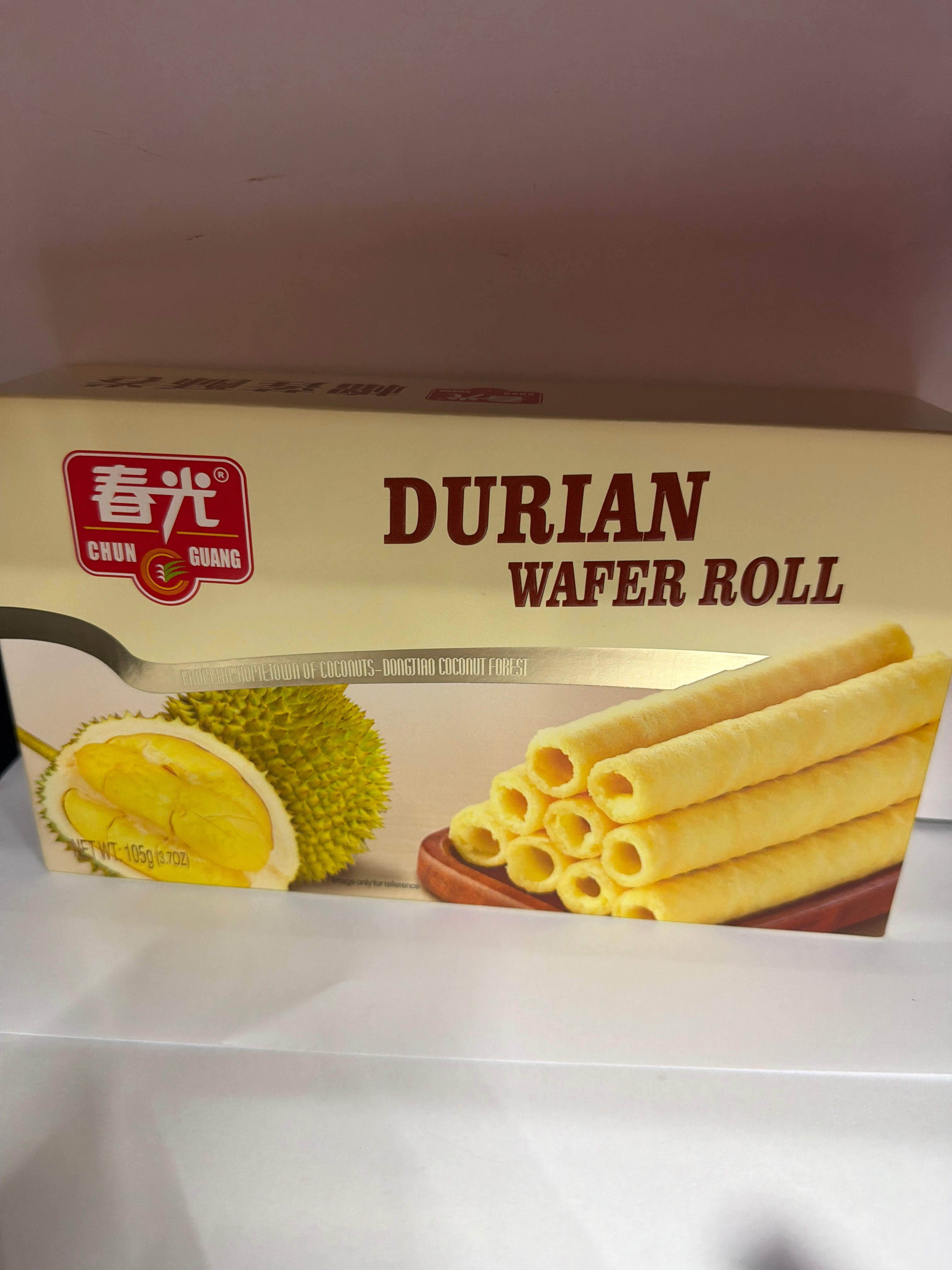 Chun Guang Durian Wafer Roll 105g