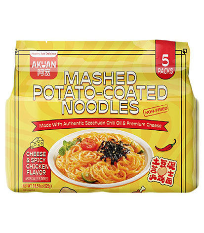 AK Mashed Potato Coated Noodles Cheese & Spicy Chicken 525g