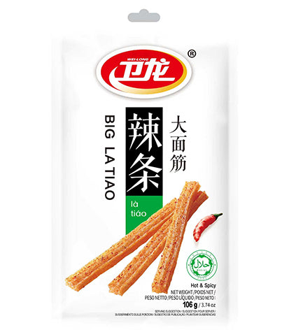 WL Latiao Big Gluten Strips - Hot Flavour 106g
