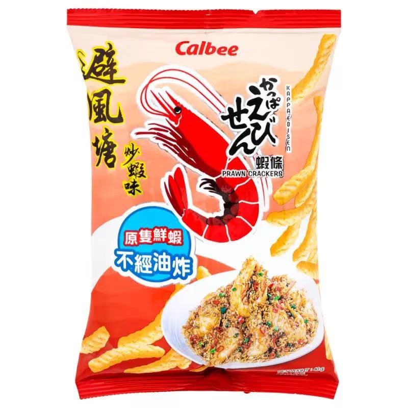 Calbee Prawn Crackers Typhoon Shelter Style 90g – Hong Kong Inspired Crispy Shrimp Chips
