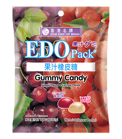Edo Pack 2x100 Gummy Candy Grape & Lychee 120g