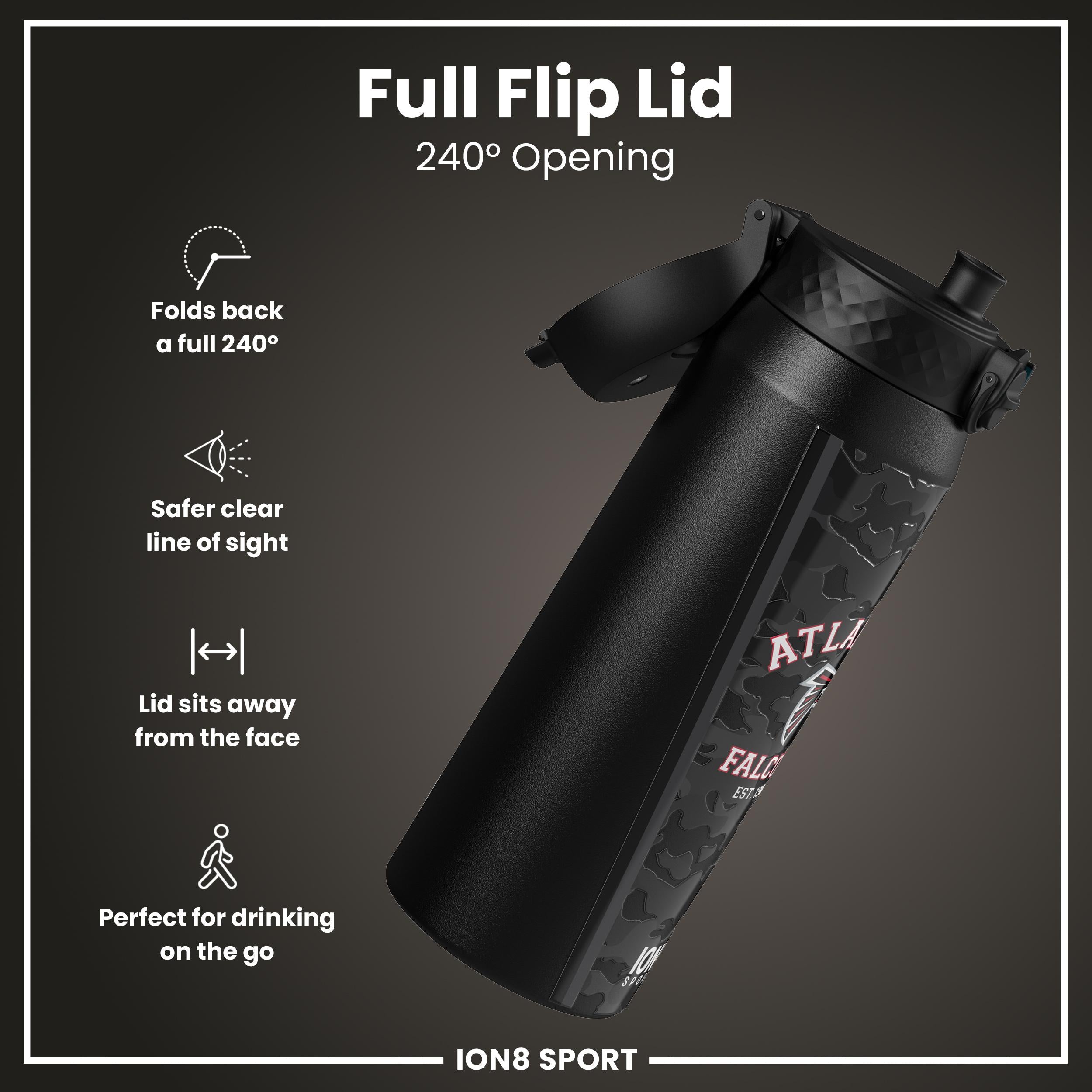 NFL x ION8 Insulated Steel Water Bottle, NFL Falcons, 750ml (24oz)