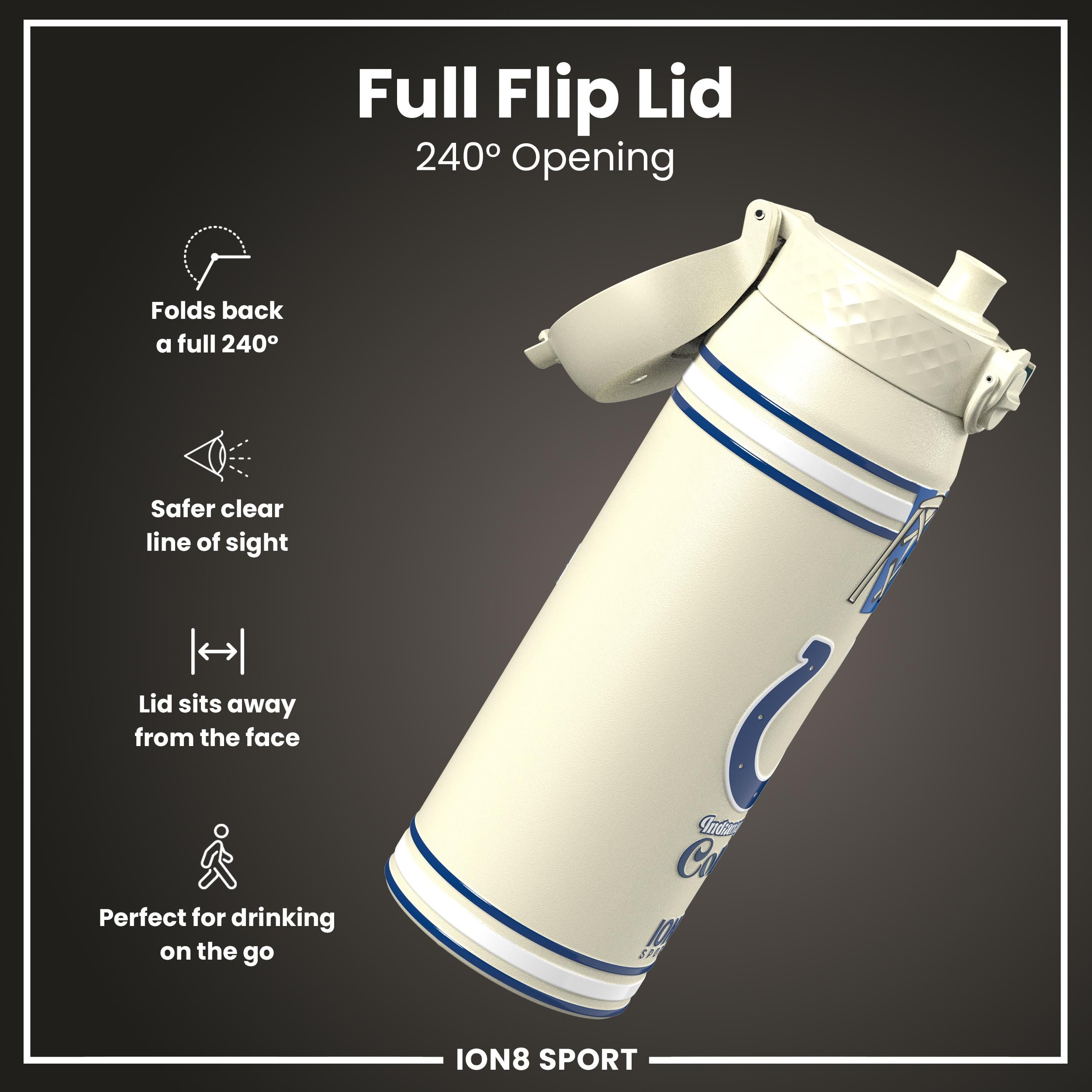 NFL x ION8 Insulated Steel Water Bottle, NFL Colts, 750ml (24oz)