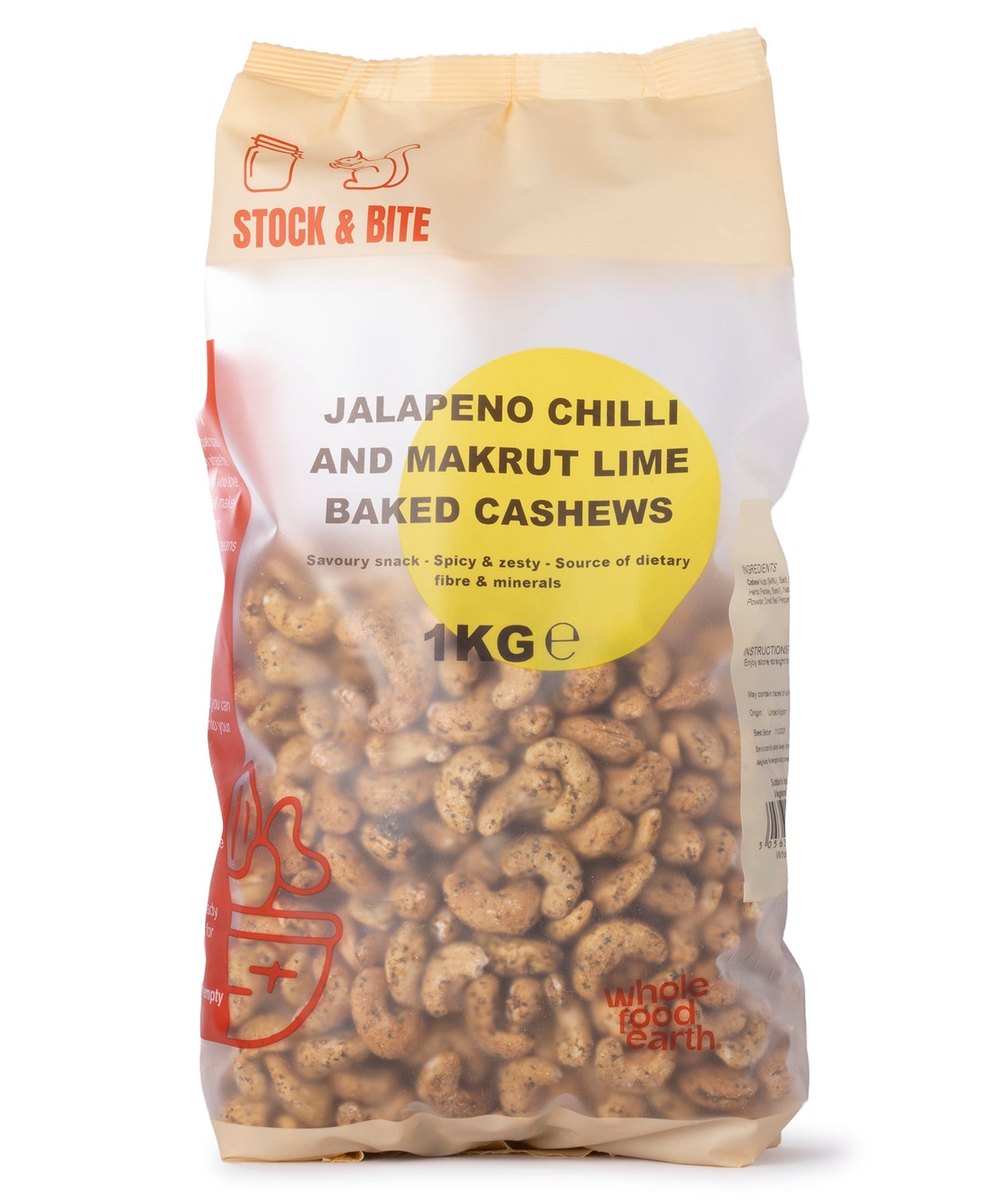 Jalapeno Chilli and Makrut Lime Baked Cashews - Stock & Bite - 1kg