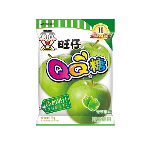 WANT WANT QQ GUMMY CANDY GREEN APPLE 70G