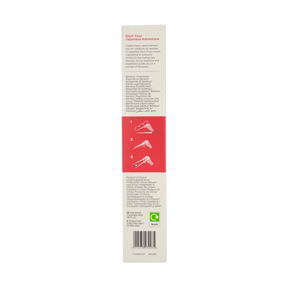 Yutaka Bamboo Chopsticks 8 Pairs