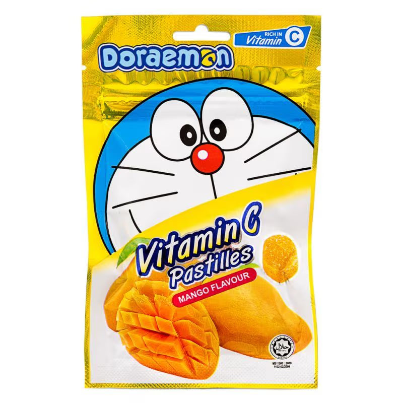 Big Foot Doraemon Vitamin C Pastilles Mango Flavour 40g – Chewy Mango Sweets With Vitamin C