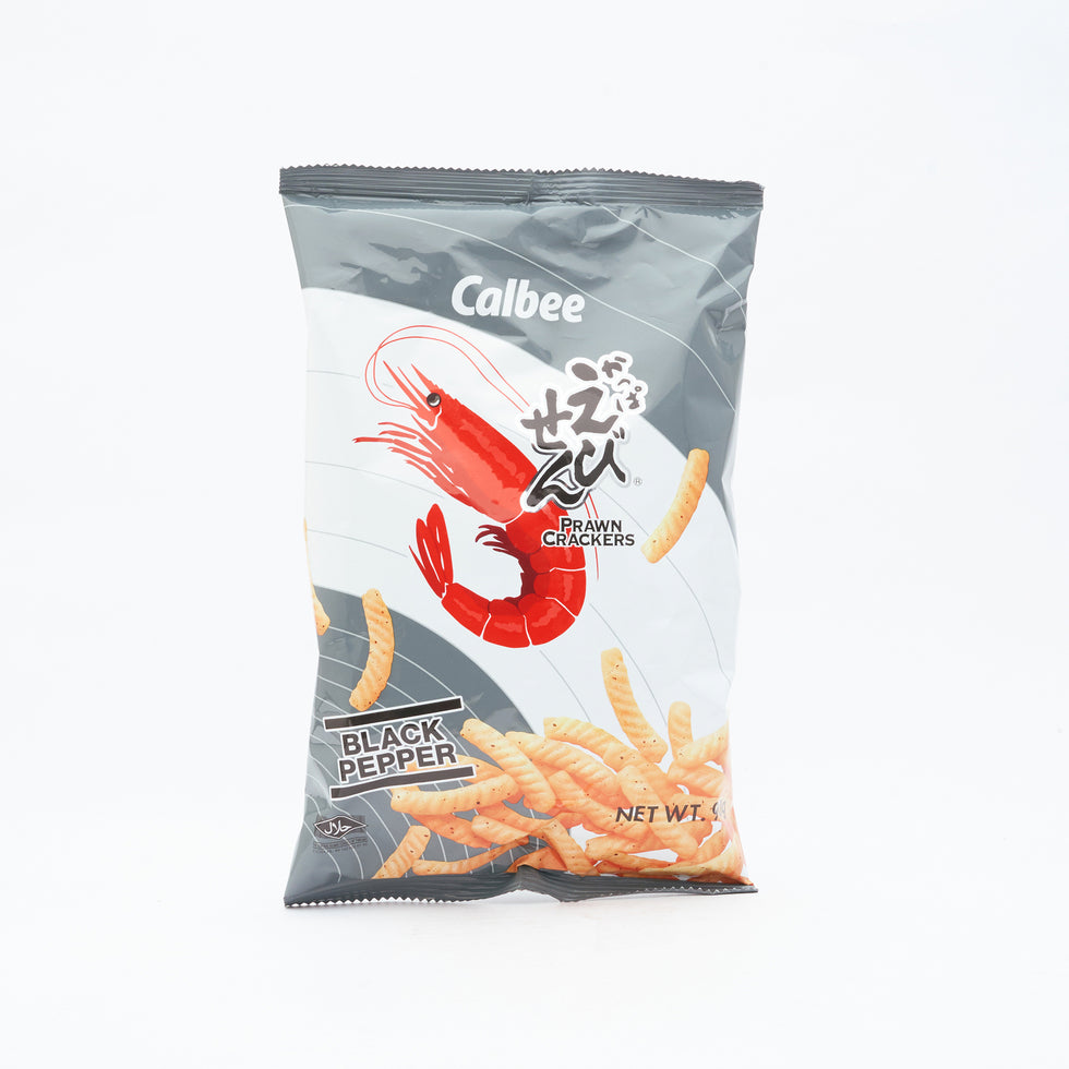 Calbee Prawn Crackers Black Pepper Flavor 90g