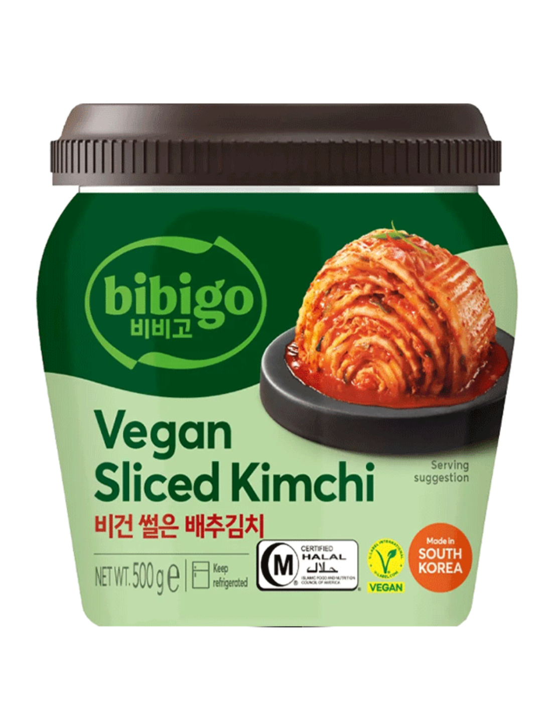 Bibigo Vegan Sliced Cabbage Kimchi Jar 500g
