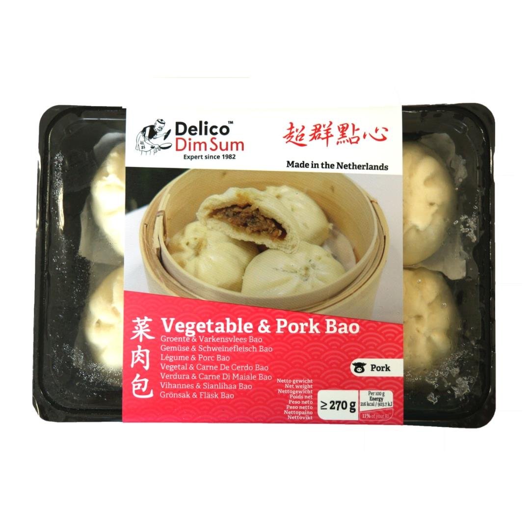Delico Vegetable & Pork Bao 270g