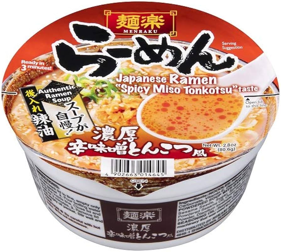 Hikari Menraku Instant Noodle spicy miso Tonkotsu (bowl)