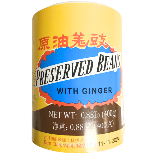 Lucky Boy Preserved Black Beans With Ginger 400g – Fermented Salted Black Beans For Authentic Chinese Cooking