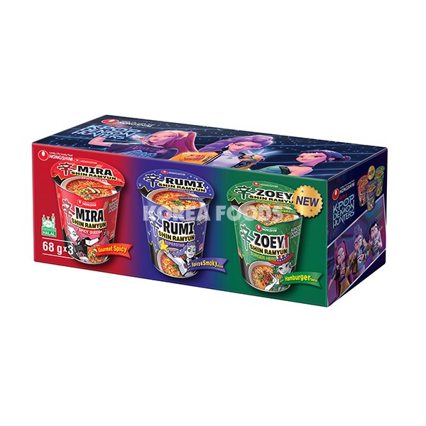 Nongshim Kpop Demon Hunters Cup Gift Set 3x68g