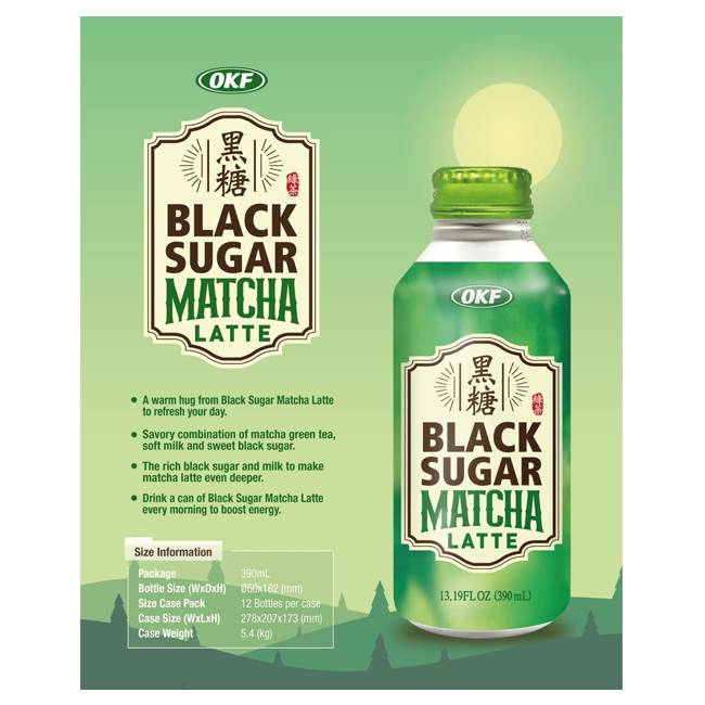 OKF Black Sugar Matcha Latte 390ml