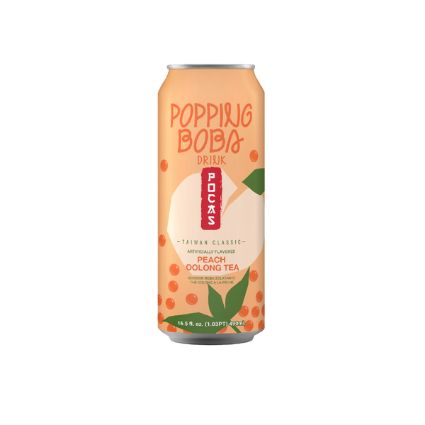 Pocas Popping Boba Peach Oolong Tea 490ml