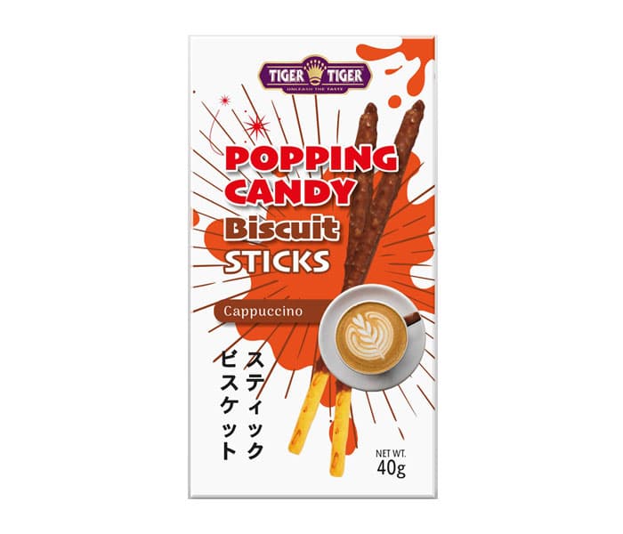 Tiger Tiger Popping Candy Biscuits Sticks Milk Tea 40g