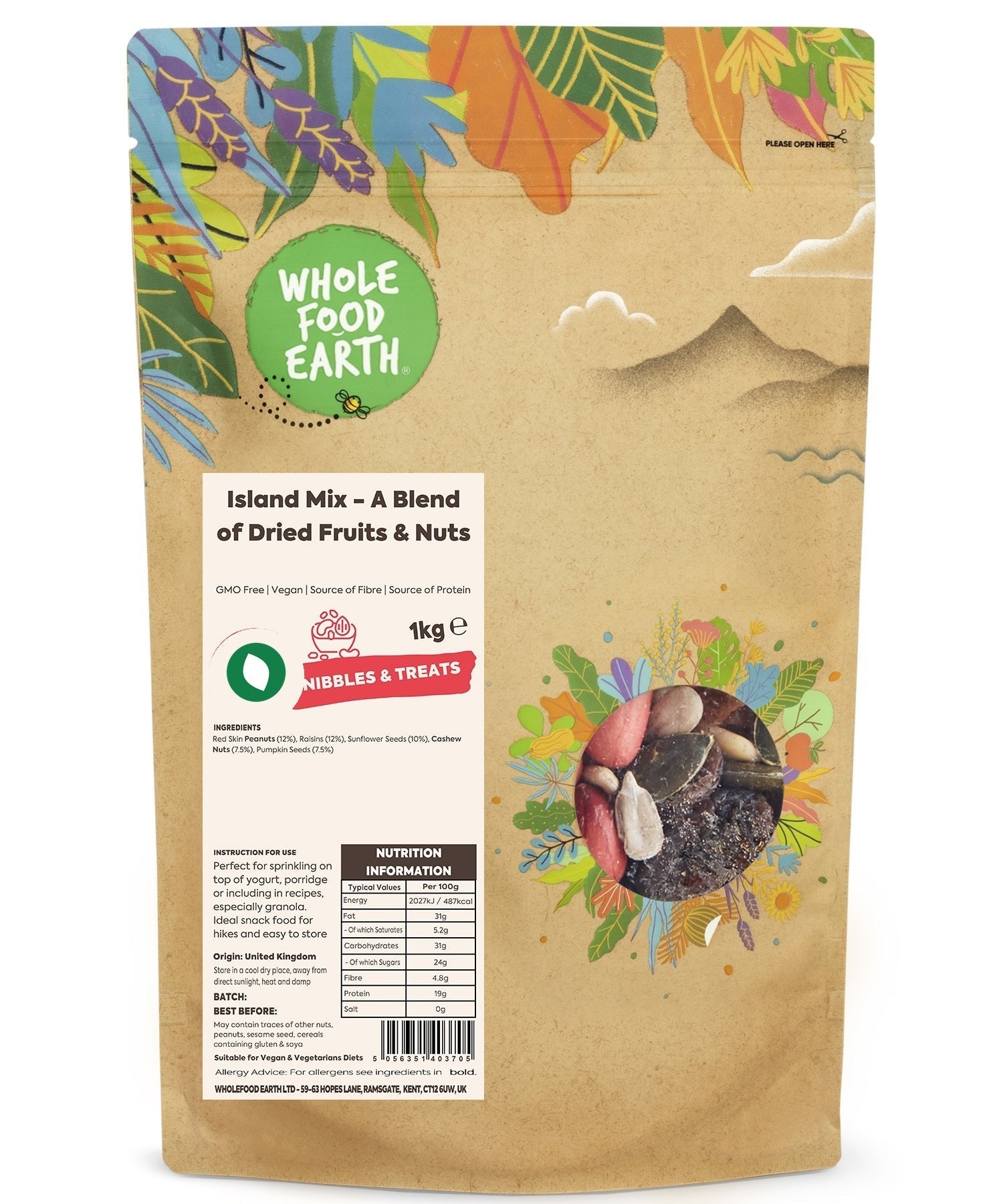 Island Mix (Fruits & Nuts) | GMO Free | Vegan | Dairy Free | No Added Sugar