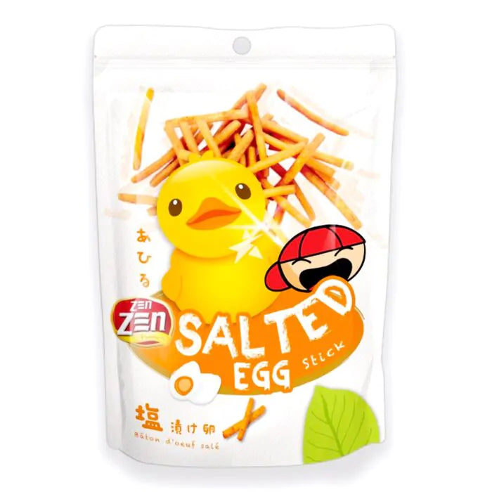 Zen Zen Shrimp Stick Salted Egg Flavour 60g – Crunchy Salted Egg Yolk Shrimp Snacks