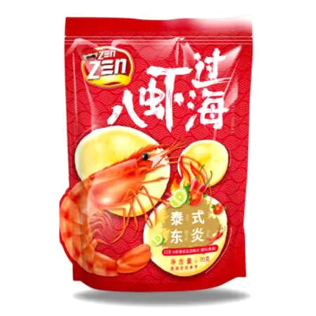 Zen Zen Jumbo Prawn Crackers Tom Yum Flavour 70g – Spicy Thai Tom Yum Shrimp Chips